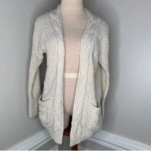 Altar'd State Cream Cable Knit Open Front Cardigan Size Small